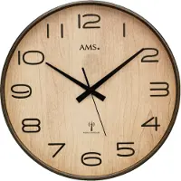 AMS F5523 Funkwanduhr mit anthrazitlackiertem Holzgehäuse