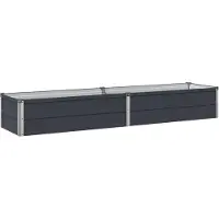 Syfax Hochbeet im Garten Anthrazit 160 x 40 x 24 cm Verzinkter Stahl