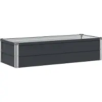 Syfax Hochbeet im Garten Anthrazit 100 x 40 x 24 cm Verzinkter Stahl