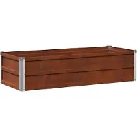 Syfax Hochbeet im Garten Wetterfeststahl 100 x 40 x 24 cm