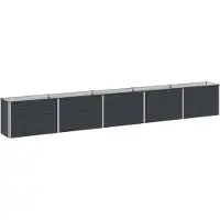 Syfax Hochbeet im Garten Anthrazit 400 x 40 x 55 cm Verzinkter Stahl