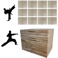 Merkloos Professionelles Set von 12 Brechplatten - Holzplatten für Taekwondo/Karate - Übungen/Demonstrationen - Langlebig/Robust - Für Anfänger/Profis - Brechplatte