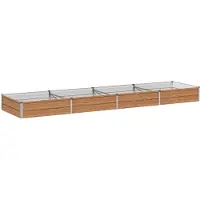 Syfax Hochbeet im Garten Holz Braun 320 x 80 x 24 cm Verzinkter Stahl