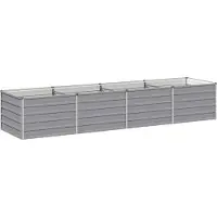 Syfax Hochbeet im Garten Grau 321 x 80 x 55 cm Verzinkter Stahl