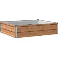 vidaXL Hochbeet im Garten Holz Braun 100 x 80 x 24 cm Stahl