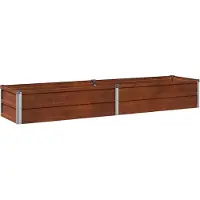 Syfax Hochbeet im Garten Wetterfeststahl 160 x 40 x 24 cm