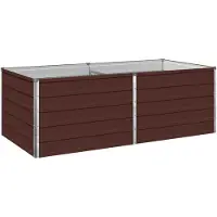 Syfax Hochbeet im Garten Braun 163 x 80 x 55 cm Verzinkter Stahl