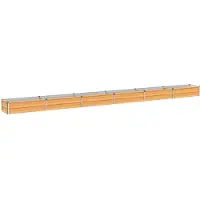 Syfax Hochbeet im Garten Holz Natur 480 x 40 x 24 cm Verzinkter Stahl