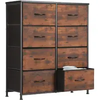Sweetcrispy Kommode mit 8 stoffschubladen,Sideboard,Schwarzbraun