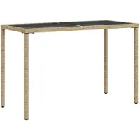 Merkloos Gartentisch mit Glasplatte und Polyrottan-Oberfläche