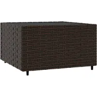 Merkloos Rechteckiger Gartentisch aus Polyrottan, braun, 50x50x30 cm