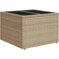 Merkloos Gartentisch aus Polyrotan mit Glasplatte für den Außenbereich