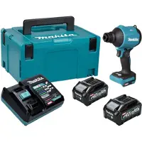 Makita AS 001 GM201 Akku Gebläse 40 V max. Brushless + 2x Akku 4,0 Ah + Ladegerät + Makpac