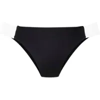 LASCANA Bikini-Hose "Chic", Damen, Gr. 38, N-Gr, braun (schwarz, creme), Recycling-Polyamid, Strukturmuster, kontrastfarbene Details, Badehosen Bikini-Hose, aus eleganter Strukturware