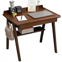 Merkloos Schreibtisch im Mid-Century-Modern-Stil mit zwei Schubladen aus Massivholz