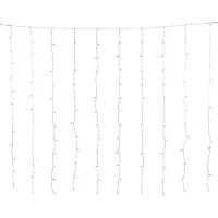 Konstsmide - LED Lichtervorhang für Fenster, 120 bernsteinfarbene Dioden, 30V Innentrafo, 3,6W, transparentes Kabel- 3700-803