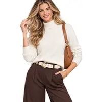Laura scott Ledergürtel , Damen, Gr. 135, beige (cream), Rindsleder, glänzend, unifarben, Gürtel Ledergürtel, mit goldfarbender runder Schnalle - NEW