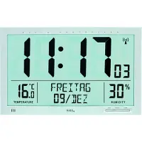 AMS F5888 Funkwanduhr mit digitaler LCD-Anzeige und Raumklimadaten