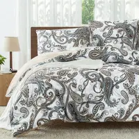 Sonstiges Bettwäsche-Set 220x240cm 3-teilig Beige Paisley Mikrofaser