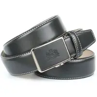 Anthoni Crown Ledergürtel , Herren, Gr. 95, grau, Leder, unifarben mit Farbeinsatz, Gürtel Ledergürtel, mit Kontrast Stitching