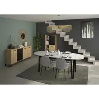 Gami Sideboard "CRAFT", schwarz (artisan eiche nachbildung, schwarz), B:178cm H:86cm T:41cm, Holzwerkstoff, Metall, Sideboards, Sideboard, Sideboard mit 4 Türen