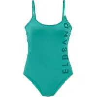 Elbsand Badeanzug , Damen, Gr. 46, Cup E, grün (mint), Recycling-Polyamid, unifarben, Badeanzüge Badeanzug, mit großem Schriftzug