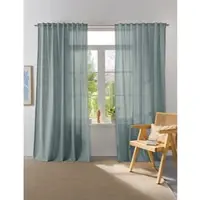 Otto Home Vorhang "Linsdorf, 1 Stück, halbtransparent, Leinenstruktur" Gr. 2, grün (grün, mint), B:140cm H:225cm, Polyester, Gardinen, Vorhang, Leinenstruktur, halbtransparent