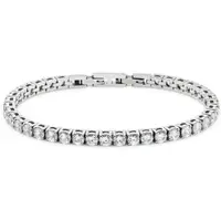Bruno Banani Tennisarmband "Schmuck Geschenk Edelstahlarmband", silber (edelstahlfarben, kristallweiß, kristallweiß), Armbänder, Damen, 19cm, Edelstahl, Tennisarmband, mit Zirkonia (synth.)