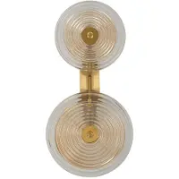 Mauro Ferretti Wandleuchte Venedig Glas Eisen gerillt 25x10x52 cm Gold Braun