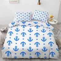 Sonstiges Bettwäsche-Set Anker 220x240 cm 3-teilig Mikrofaser Wendebettwäsche mit Reißverschluss 3D Motiv Ozean Maritim
