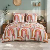 Sonstiges Bettwäsche-Set 135x200 cm 2teilig Abstrakte Geometrie Mikrofaser Kühlend mit Reißverschluss