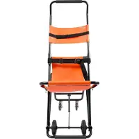 StarTech.com Evakuierungstreppenstuhl - Faltbarer Transportstuhl - 4 Räder - Gepolstert - Aluminiumrahmen - Tragfähigkeit 159 kg - Orange