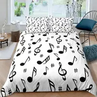 Sonstiges Kinder Bettwäsche Musik 135x200 cm 2-teilig Mikrofaser 3D Noten Motiv