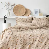 Sonstiges Bettwäsche-Set Blumen Braun 220x240 cm 3-teilig Mikrofaser Botanisch