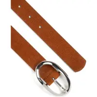 MONTI Synthetikgürtel "SIENA", Damen, Gr. 90, braun (cognac), Materialmix, unifarben, Gürtel Synthetikgürtel, mit weichem Echtleder und modischer ovaler Glanzschließe – 3 cm breit