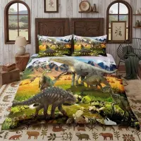 Sonstiges Bettwäsche-Set 3D Dinosaurier 200x200cm Mikrofaser Mehrfarbig 3-teilig