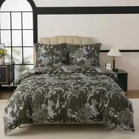 Sonstiges Bettwäsche-Set 135x200 cm 2-teilig Barock Blumen mit Reißverschluss Mikrofaser