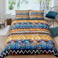 Sonstiges Bettwäsche-Set 220x240 cm 3-teilig Mikrofaser Boho Chic Retro Geometrisch Color27