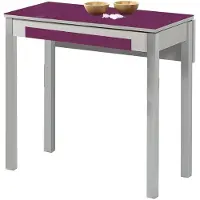 Dripio Ausziehbare Küchentafel Glas aubergine 80x40 cm auf 80x60 cm
