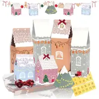Dripio 24er Adventskalender Häuser zum Befüllen, DIY, 3 Größen, rot