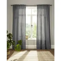 Otto Home Vorhang "Elby 2" Gr. 5, grau (anthrazit), B:142cm H:255cm, Jacquard, Baumwolle, Polyester, Gardinen, Vorhang, basic, transparent, monochrom, bis 295 cm Länge
