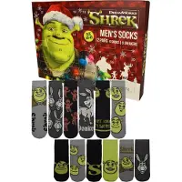 United labels Shrek - Der tollkühne Held Adventskalender mit 12 Paar Socken Größe 40-45 für Herren Weihnachtskalender mit Sneakers und langen Socken