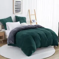 Sonstiges Bettwäsche-Set Flanell 135x200cm Grün 1 Kissenbezug 80x80cm mit Reißverschluss