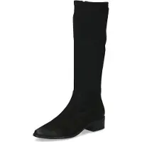 Caprice Stiefel , Damen, Gr. 36, Synthetik, XS-Schaft, blau (schwarz), Leder, Textil, Schuhe Stiefel, Blockabsatz, Langschaftstiefel in spitzer Form, bequeme Weite