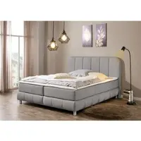Home affaire Boxbett "Abtenau inkl. Topper", grau, B:187cm L:207cm, Komplettbetten, Boxbett, Boxbett, inkl. Topper