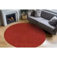 Obsession Teppich "Diamond Cut 800", rot, H:30mm Ø:200cm, Polyester, Teppiche, Teppich, Uni Farben, Hoch-Tief Effekt, weich & kuschelig, auch in rund