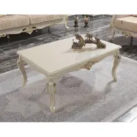 AEA Couchtisch Wohnzimmertisch Beistelltisch Konsolen Beige Holz Tisch