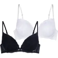 Dorina Bügel-BH "Perfect Lace", Damen, Gr. 75, Cup D, schwarz-weiß (schwarz, weiß), Obermaterial: 90% Nylon, 10% Elasthan, BHs Bügel-BH, mit Bügel, verstellbare Träger, mit Spitze, bequem, weich