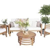 AEA Gartenmöbel Sofa 3 Sitzer Sitzmöbel Terrassenmöbel Holz Couchtisch Komplett
