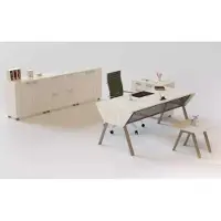 AEA Tisch Schreibtisch Aktenschrank Holz mit 2 Kommoden und Couchtisch 4tlg.